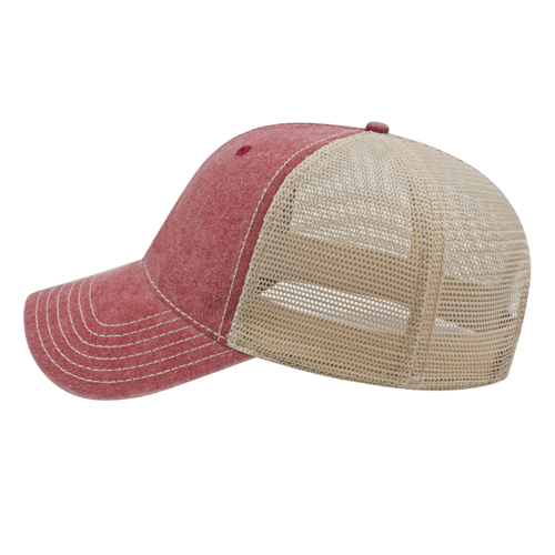 Vintage Washed Pigment-Dyed Cap with Mesh Back